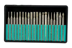 Набор шарошек FIT, усил сталь с алмаз напылением, 20 предметов