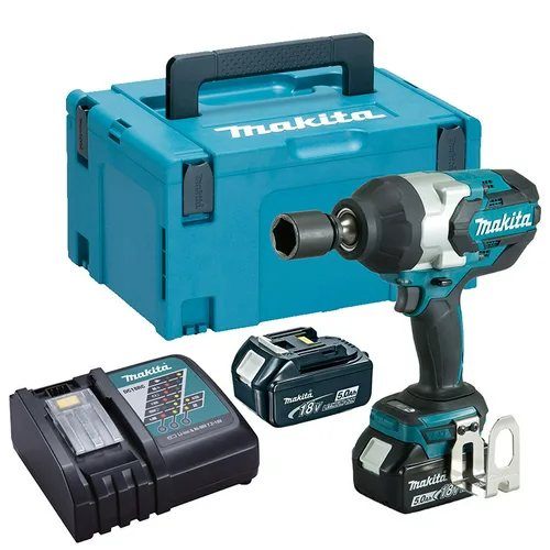 Гайковерт аккум MAKITA DTW1001RTJ 18В,2х5АчLi-ion,1050Нм,кв 3\4",3.7кг,MAKPAC,М12-М30