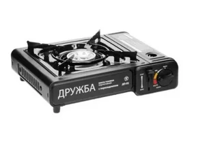 Плита газовая TOURIST ДРУЖБА портативная, пьезоподжиг, цанг. и бытов. былоны, кейс