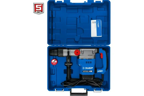 Перфоратор ЗУБР ЗПМ-45-1350 ЭВ, Профессионал, SDS-Max, 45 мм, 1350 Вт
