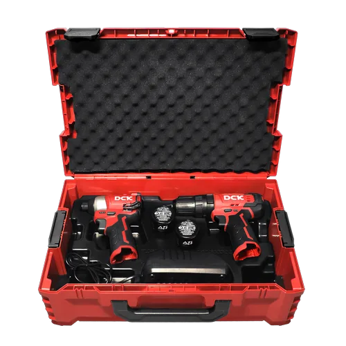 Набор инструмента аккумуляторный DCK KDKIT25, KDJZ23-10i + KDPL04-8, 10,8В, 2*2А/ч, З/У, K-Box