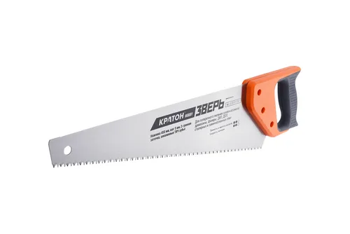 Ножовка Кратон HOBBY 450 мм шаг 5 мм 2-гранные закаленные ТВЧ зубья