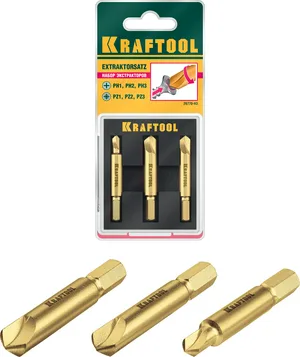 Экстрактор KRAFTOOL  поврежд крепежа, 3шт