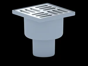 Трап вертикальный АНИ пласт с решеткой из нержавеющей стали 100х100, выпуск 50мм, TA5202