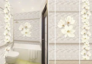 Панель ПВХ пластик Discovery цифровая печать Белая магнолия фон 2700х250х9мм