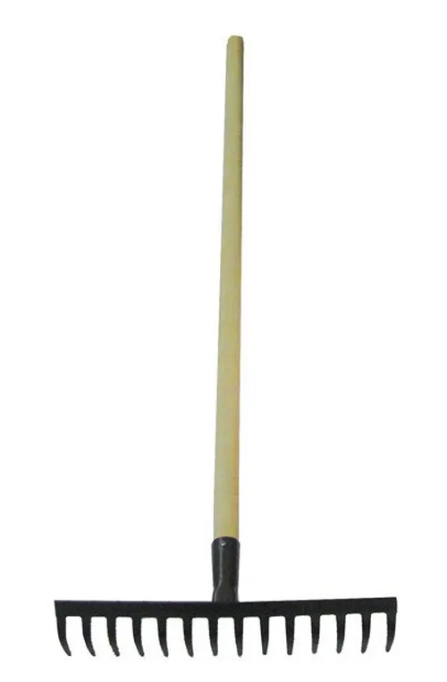 Грабли прямые РемоКолор с черенком, 14 зубьев