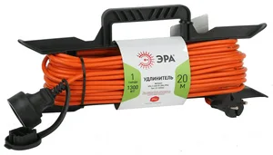 Удлинитель ЭРА силовой UFX-1-2x0.75-20m- IP44 на рамке б/з 1 гн 20м ПВС 2х0.75