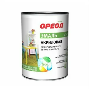 Эмаль акриловая Ореол черная матовая 0.9кг