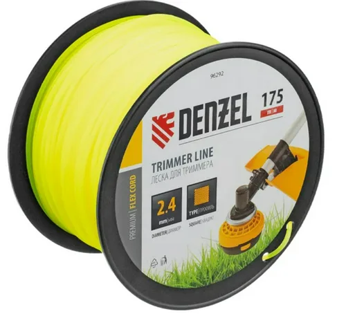 Леска триммерная Denzel 2,4х175м, квадрат (бухта 175м.)