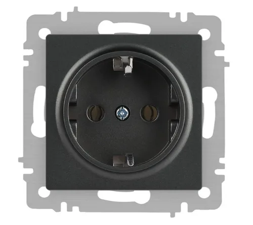 Розетка ЭРА Intro Accent 6-202-07 2P+E Schuko, 1-ая с/з, 16А, механизм, графит