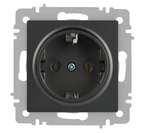 Розетка ЭРА Intro Accent 6-202-07 2P+E Schuko, 1-ая с/з, 16А, механизм, графит