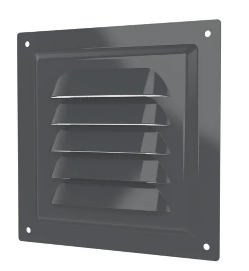 Решетка вытяжная стальная Gray с покрытием полим эмалью с сеткой 200х200 ЭРА 