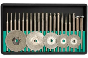 Набор шарошек и отрезных кругов FIT, с алмаз напылением, 25шт