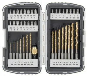 Набор бит и сверл Matrix магнитный адаптер, CrV, пластиковый кейс, 40 предметов.