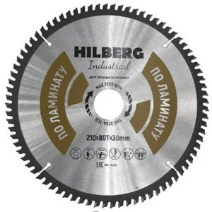 Диск пильный по ламинату Hilberg Industrial HL210 210*30*80Т