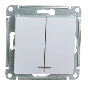 Выключатель AtlasDesign 2 кл с подсветкой, 10АХ, механизм, БЕЛЫЙ, SE