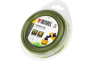Леска триммерная DENZEL  двухкомпонентная 2,0х15м, квадрат