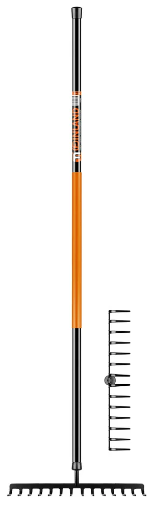 Грабли прямые ЦИ FINLAND с черенком, 14 зубьев