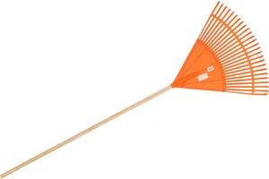 Грабли веерные AMIGO с черенком, полипропилен, 26 зубьев