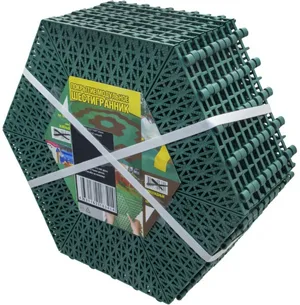 Покрытие садовое, пластик, шестигранник, зеленое, 41х35,5 см, 10шт/уп.
