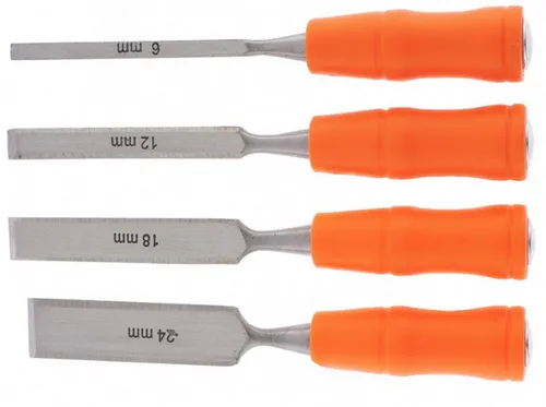 Набор стамесок-долото SPARTA, плоские, пластик ручки, 6-12-18-24мм