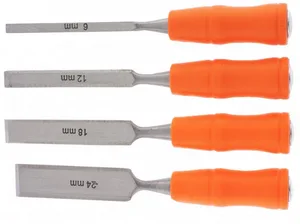 Набор стамесок-долото SPARTA, плоские, пластик ручки, 6-12-18-24мм
