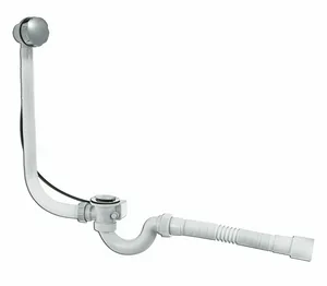 Сифон "МИНИ Элит" для ванн с нерж чашками, гофротрубой Ø40/50, перелив 70 см, полуавтомат