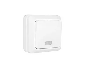 Выключатель Универсал Олимп О0121 08345, 10А, 220В, 1-клав., бел., с подсветкой