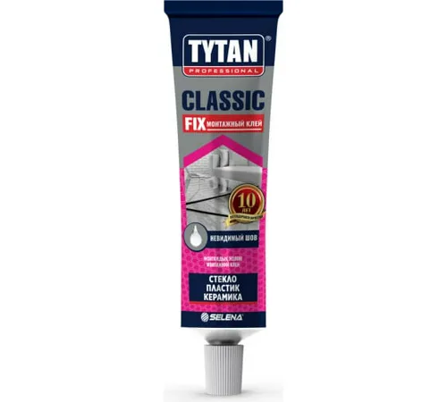 Клей жидкие гвозди TYTAN Professional Classic Fix каучуковый, прозрачный,в шоу боксе 100мл