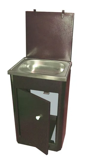 Умывальник ДАЧНЫЙ из оцинк стали АНТИЧНАЯ МЕДЬ с нерж. мойкой Петромаш, без бачка