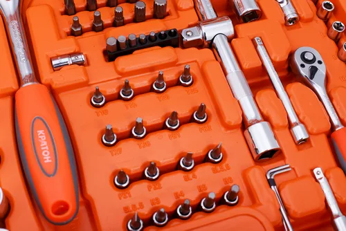 Набор инструментов Кратон TS-07 1/2"+1/4" 130 пр