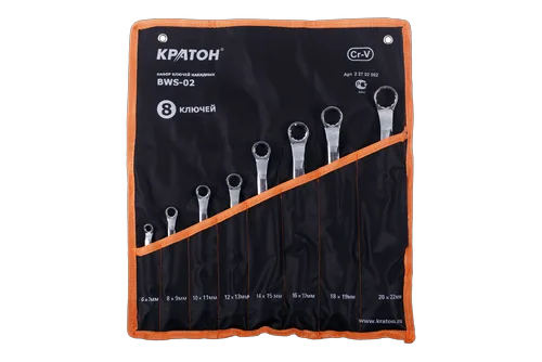 Набор ключей накидных Кратон BWS-02 8 пр.