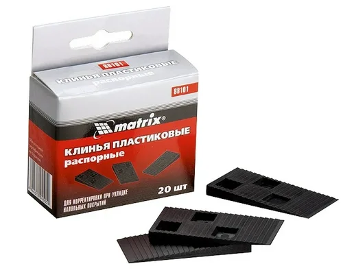 Набор MATRIX, клинья пластик распорные для корректир при укладке напольных покрытий, 20шт