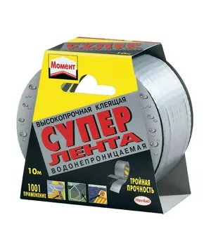 Лента Момент супер клеящая,  серебро 10м