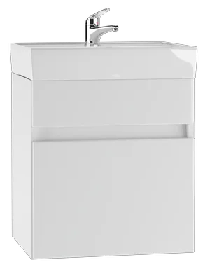 Тумба Енисей 50 Классик с одним ящиком, подвесная + Раковина Фостер 50 АЙСБЕРГ