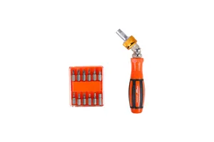 Отвертка-держатель бит реврсивно-рычажная Кратон Complect 12 в 1