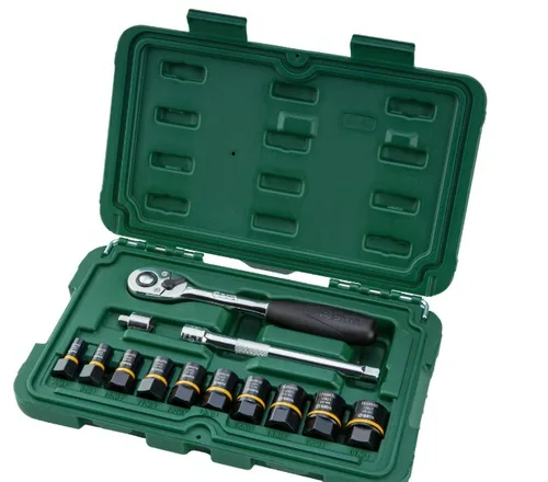 Набор инструментов Sata для работы с поврежденными гайками 1/4"+3/8" 13 пр., S09137