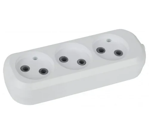 Колодка ЭРА KX-3, тройная, без заземл., белая