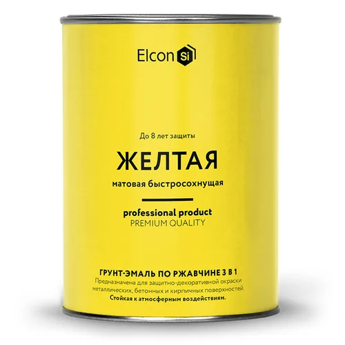 Грунт-эмаль Elcon по ржавчине жёлтая матовая 0,8кг 