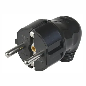 Вилка Универсал А0105 16А, 220/250В, угловая, черная, с заземл.