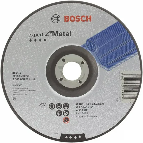 Диск шлифовальный BOSCH, 180x6мм, металл