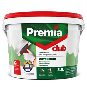 Шпатлевка PREMIA Club латексная д/внутренних работ 3,5кг ведро		