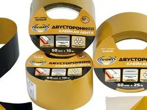 Лента AVIORA двустор, клейкая, шелково-бум основа, белая, 50ммх10м