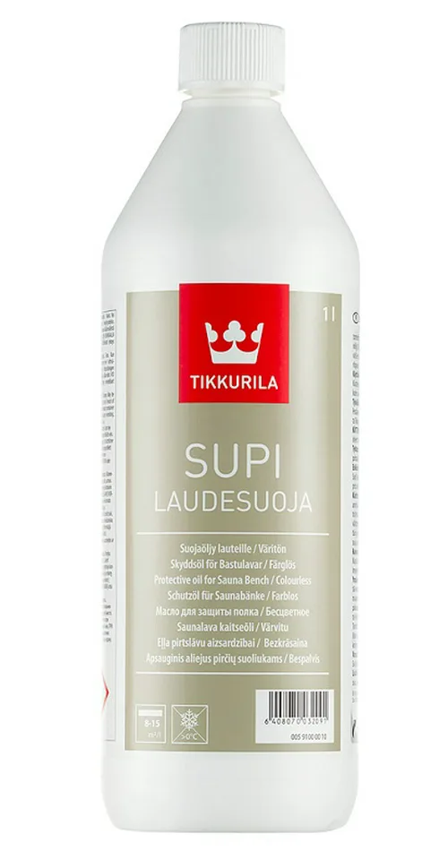 Масло TIKKURILA SUPI LAUDESUOJA,для защиты полка в бане и сауне. 1л