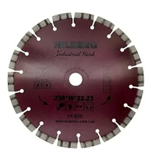Диск алмазный отрезной 350*10*25,4 Hilberg Industrial Hard Laser (сильно армированный бетон, железобетон, твердый бетон)