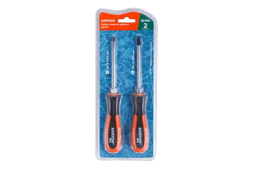 Набор отверток ударных Кратон Strike SST-01, 2 пр., блистер