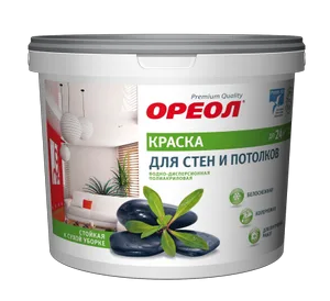 Краска ВД Ореол, белоснеж, для стен и потолков, 13кг