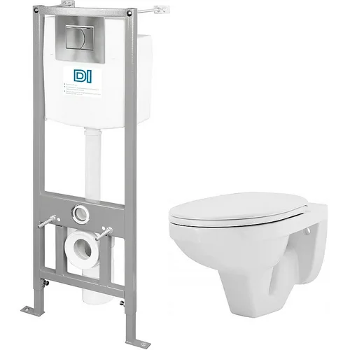 Комплект инсталляции Киров (инсталляция DI + кнопка хром + подв. унитаз РИО с сид. микролифт)