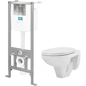 Комплект инсталляции Киров (инсталляция DI + кнопка хром + подв. унитаз РИО с сид. микролифт)