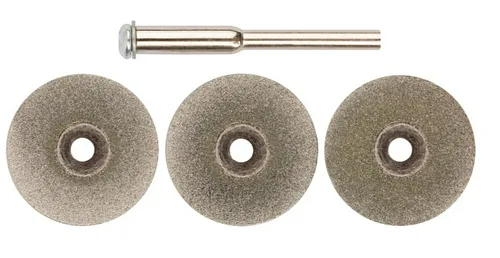 Набор кругов алмазных FIT 22 мм, 3 шт. и штифт, д. 3 мм